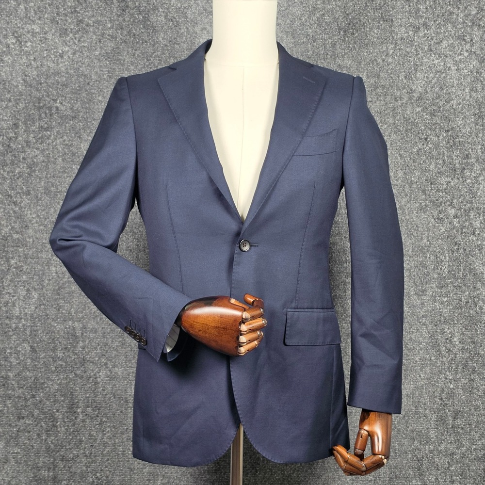 SuitSupply Lazio Blazer Mens 34US 44EU Navy Vitale Barberis Canonico Wool Slim